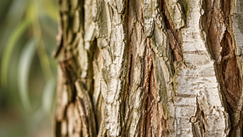 White willow bark from Salix alba tree used as natural alternative to salicylic acid in skincare