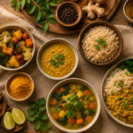 ayurvedic diet better skin meals laid out on a table
