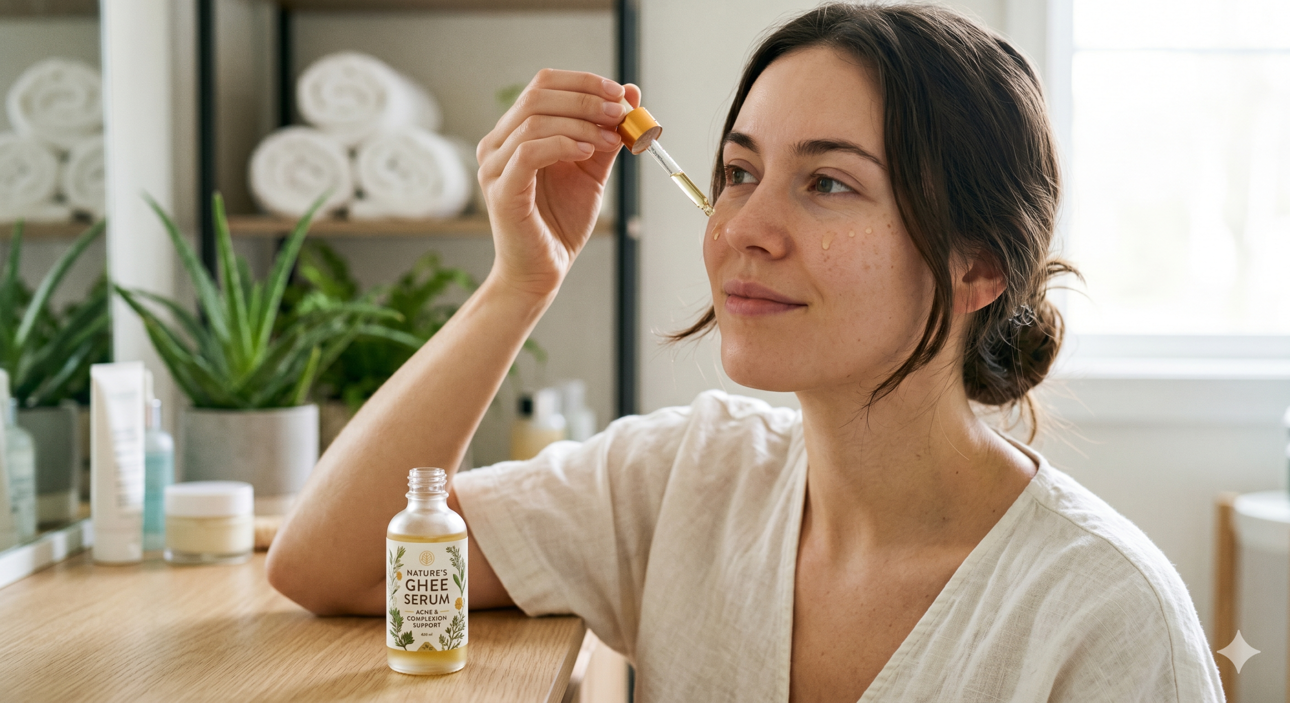 Natural ghee face serum for acne-prone skin clear complexion