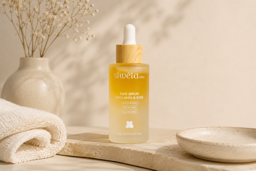 hydrating serum as the second step of a minimalist skincare routine for sensitive skin