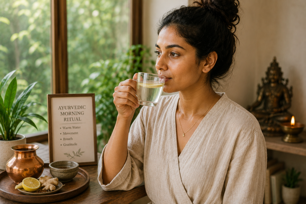natural beauty rituals yoga warm water morning