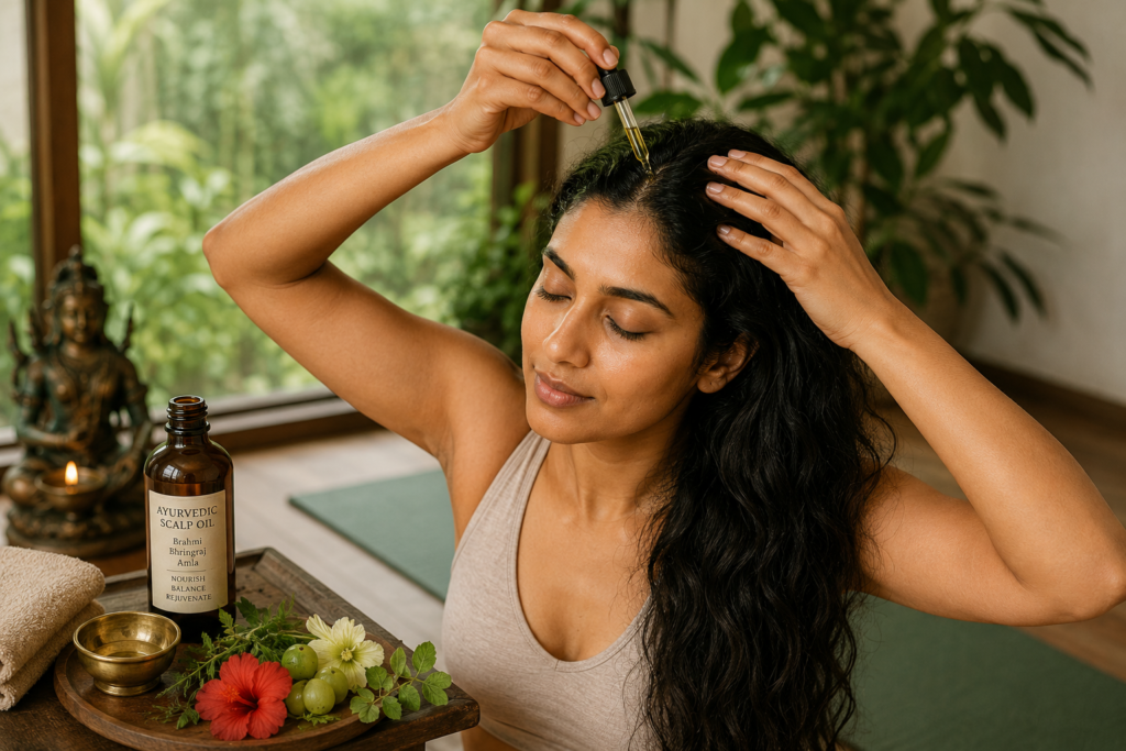 natural beauty rituals yoga scalp oiling ayurvedic