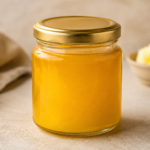 does ghee go bad, golden ghee in a sealed glass jar