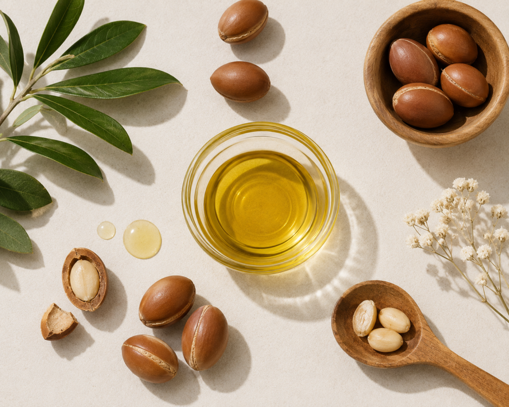 natural oil ingredients used in an anti frizz serum