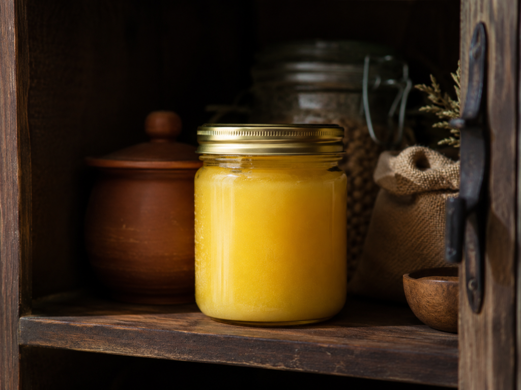 how to store ghee for skincare in a sealed glass jar