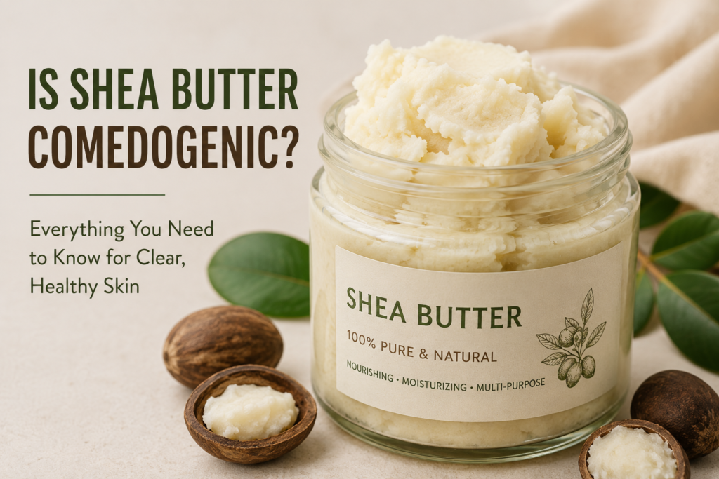 is shea butter comedogenic raw shea butter in a glass jar