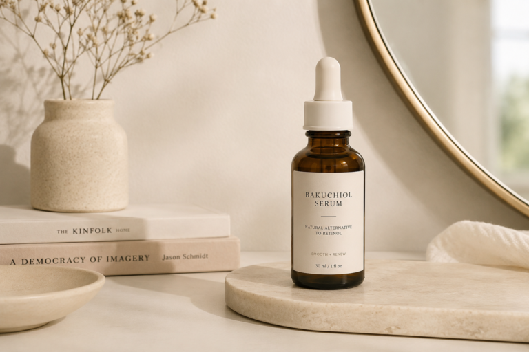 natural alternatives to retinol on a minimalist vanity